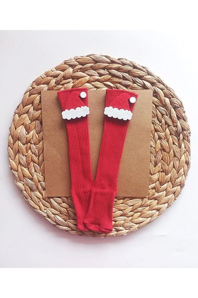Panowill Design Baby Girl Boy Christmas Hat Decorated Below Knee New Year Stocking Baby Christmas Stocking