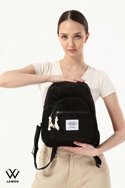 JAWEN Women's Corduroy Multi-Pocket Comfort Model School Sports Travel Casual Daypack for Business