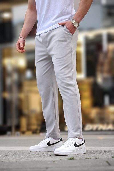 Madmext Graue Herrenhose mit geradem Bein E6556
