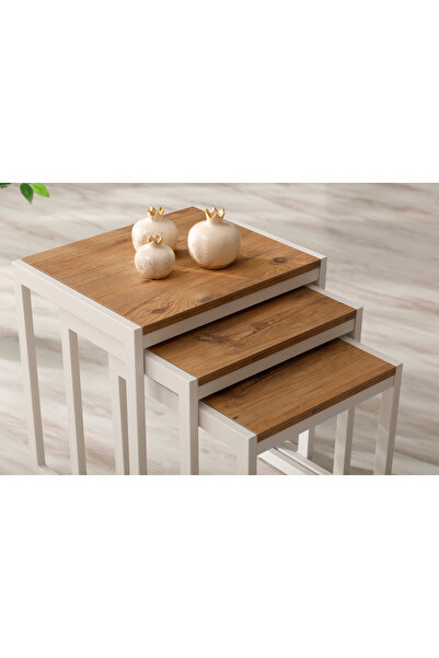 Home Sehpol Üçlü Zigon Sehpa 50x40x52/45x40x46/40x40x40