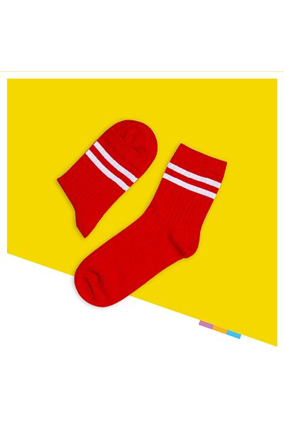 Socks Here Red Women College Socks