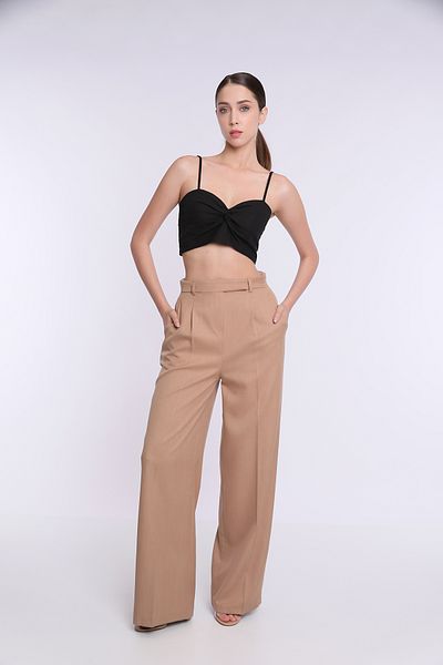 Yake Viscose Pleated Fabric Trousers