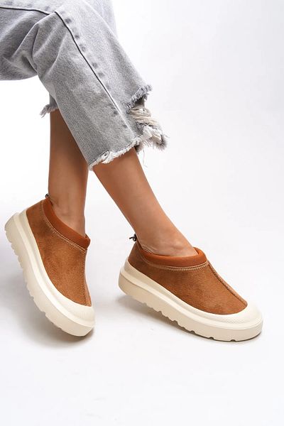 BEYAZ Γυναικείες μπότες σουέτ - Ultra Mini, Half Sole, Furry Inner Design, Furry Sole TABA