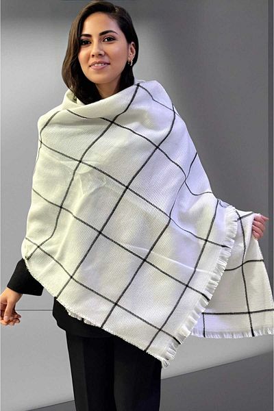 Trenderrs Eșarfă șal de umăr cu dungi fine pentru femei (70 cm x 180 cm)