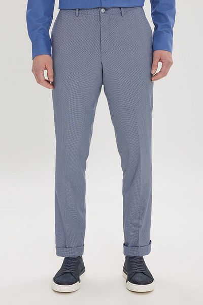 ALTINYILDIZ CLASSICS Ανδρικό σκούρο μπλε-μπλε Slim Fit Slim Fit Πλαϊνή τσέπη με σχέδιο ελαστικό παντελόνι μέσης