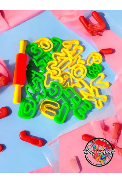tiny hands Harfler Oyun Hamuru Şekillendirme Seti Oyun Hamuru Kalıp Seti 27 P...