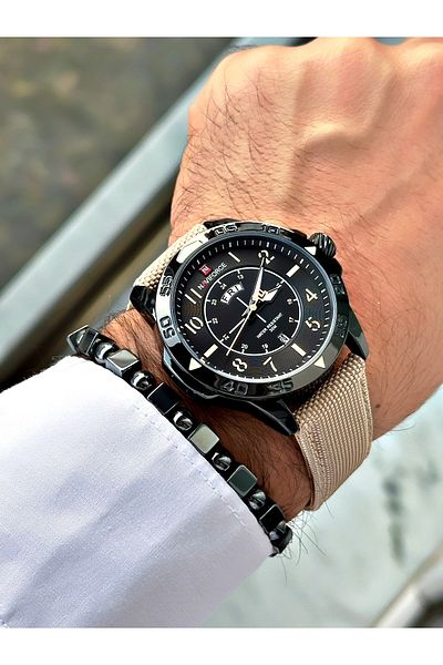 Naviforce Men's Wristwatch and Bracelet with Gift - Calendar
