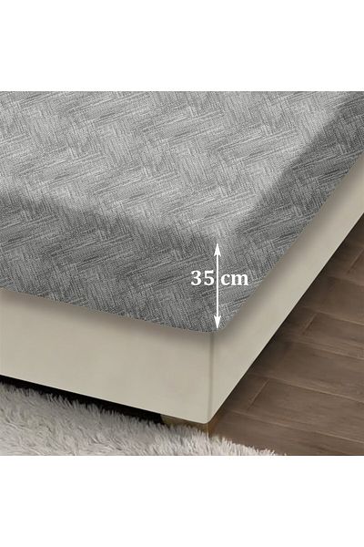 Evim Always Gray Cotton Fitted Sheet Set Single 100X200+35Cm 50X70Cm 1X Pillowcases
