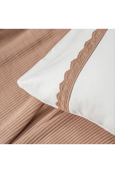 Ecocotton Alessa Single Pique Set 100% Organic Cotton Jacquard Terra 180X240 cm