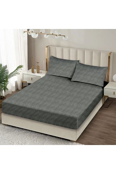 Evim طقم ملاءات قطنية مزدوجة اللون من أنثراسايت - 160x200+35 سم 50x70 سم 2x كيس وسادة