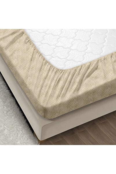 Evim Always Red Beige Cotton Fitted Sheet Set Single 100X200+35Cm 50X70Cm 1X Pillowcases