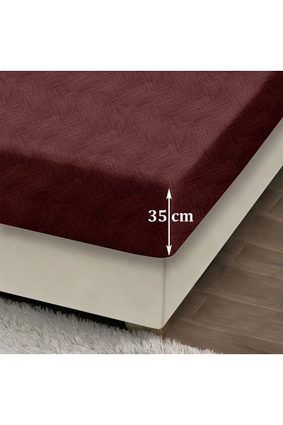 Evim طقم ملاءة جاهزة من القطن باللون الأحمر دائمًا مقاس مزدوج 160 × 200 + 35 سم 50 × 70 سم 2 × كيس وسادة