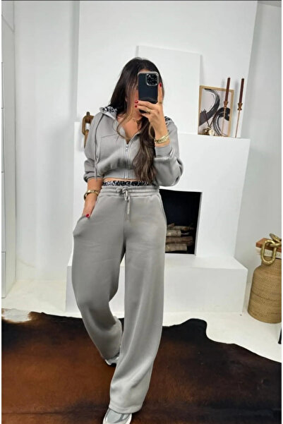 Up Shop حزام نسائي عالي الخصر وغطاء للرأس باللون الرمادي