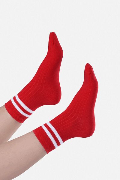 Socks Here Red Women College Socks