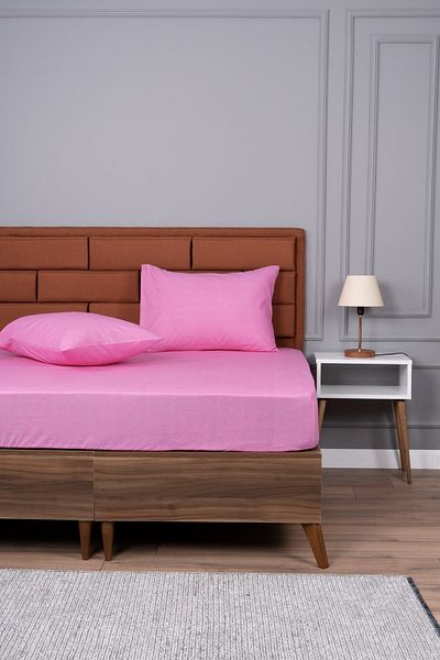 ALTINPAMUK Double Elastic Sheet 2 Pillowcases Gift 160x200 Pink