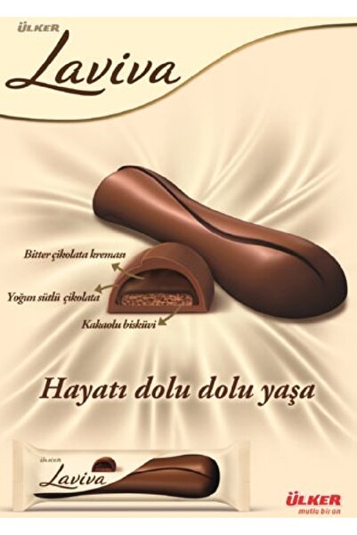 Ülker Kakaolu Bisküvi ve Yoğun Bitter Çikolata Dolgulu Sütlü Çikolata Kaplamalı Laviva 35 Gram x (24 Adet)