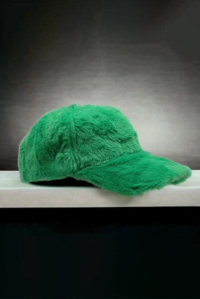 FATELLA Căciulă de pluș verde de iarnă pentru femei