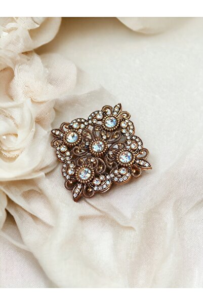 FAYRA ACCESSORIES Zirkon Taşlı Yaka İğneli Broş