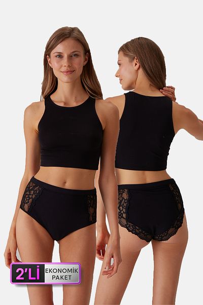 Pierre Cardin Jesse 1210 Cotton Thick Strap Crop Tank Top - Economical Pack of 2