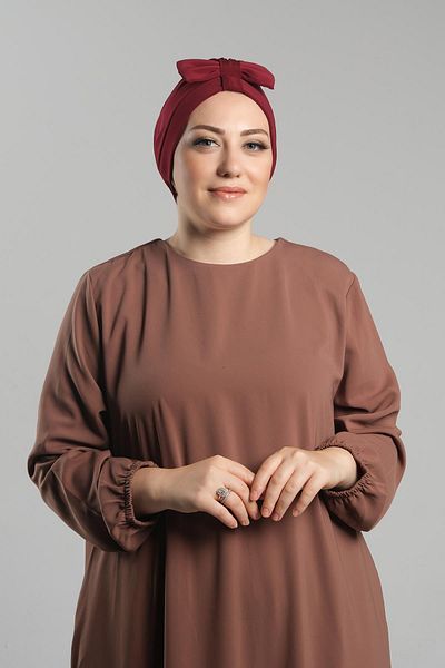 HÜRREM BONE Bordeaux Double Sided Practical Ready Snap Bow - Sandy 3007B_16