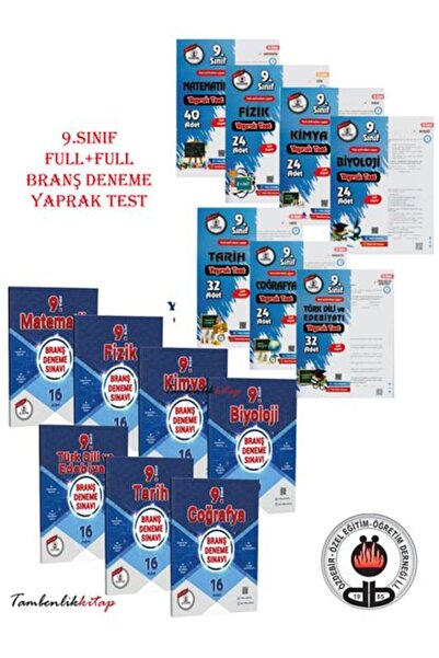 Bilimyolu Yayıncılık Özdebir Yayınları 9.Sınıf Branş Deneme - Yaprak Test FUL...