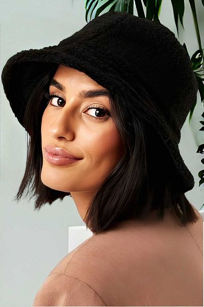 Uniquetrenders Women's Teddy Plush Bucket Hat