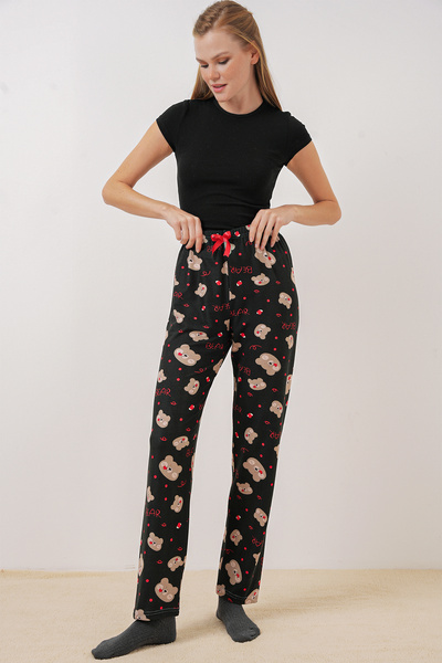 Bigdart Černé spodky pyžama 4323 se vzorem