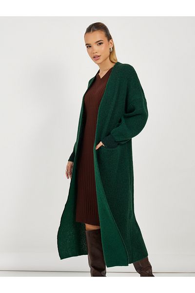Styli Regular Fit Midi Length Front Open Cardigan
