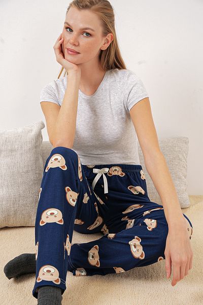 Bigdart 4323 Model Pantaloni de pijama bleumarin cu model