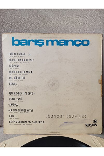 Plakperest BARIŞ MANÇO -  Dünden Bugüne - 1971 Türkiye Basım Nadir 33 Lük LP Plak 2.el