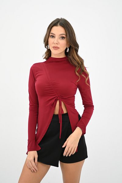 Koza Butik Bluză de damă cu detaliu cu șnur în față 1867-25