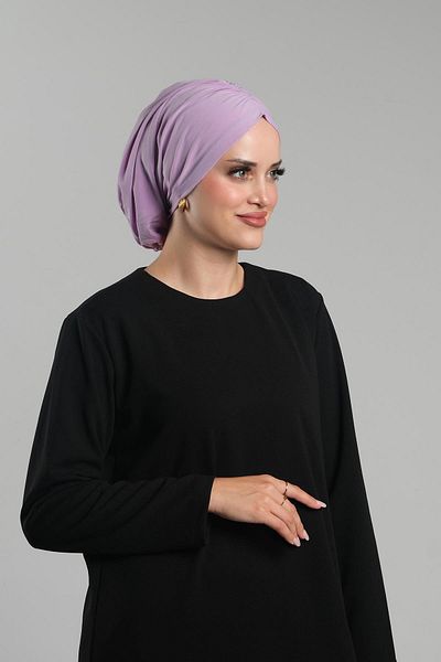 HÜRREM BONE Bonnet Hijab liliac - Practic gata, snap-on, nisipos adunat 2119_28