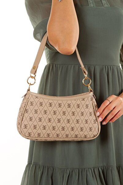 Newish Women's Mink Vegan Leather Patterned Sleeve Cross Shoulder Bag