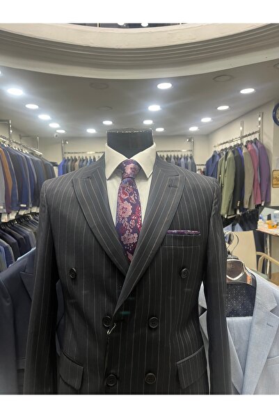 MASSARO Darkesim Смугастий круазе чоловічий вовняний костюм