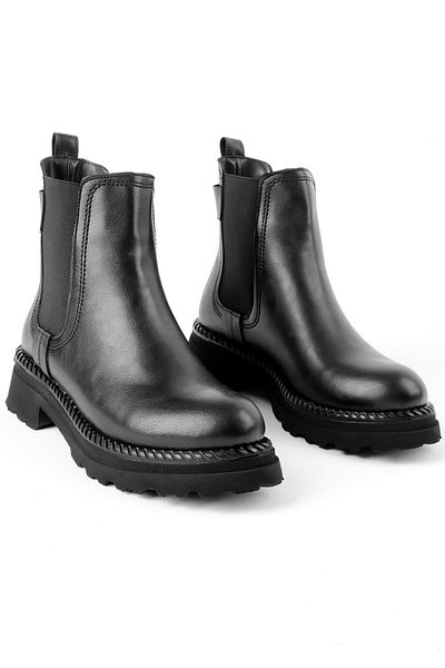 Lal Shoes & Bags Vando Women's Back Buckle Detailed Elastic Boots-Black