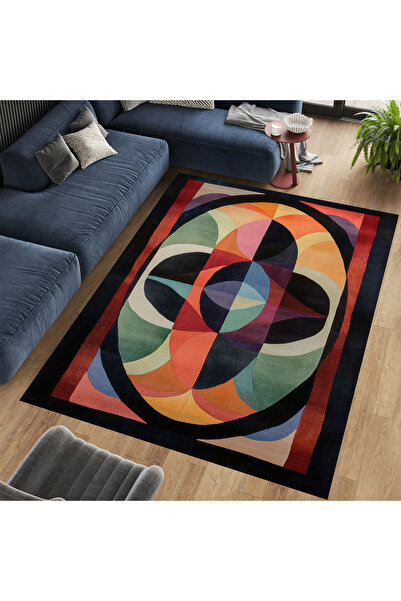 Rugs Modern Halı Nora Art Αφηρημένο Σχέδιο Πολύχρωμο Υφαντό Χαλί Μοντέρνα Δια...