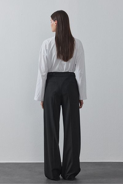 Tailors Room Cotton Single Pleated Trousers - Black