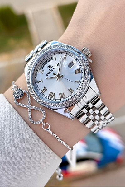 Daniel Klein Gümüş Renk Kadın Kol Saati ve Bileklik