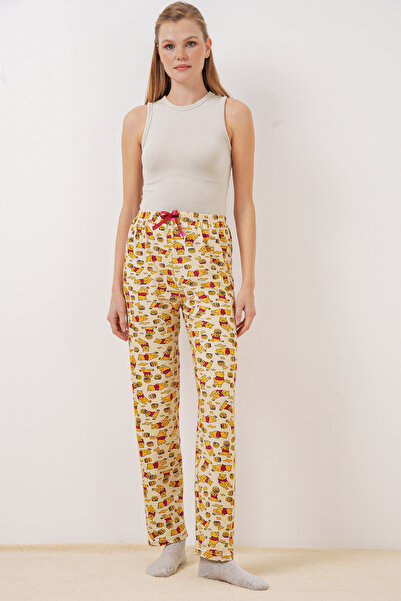 Bigdart 4323 Desenli Pijama Altı - M. Krem