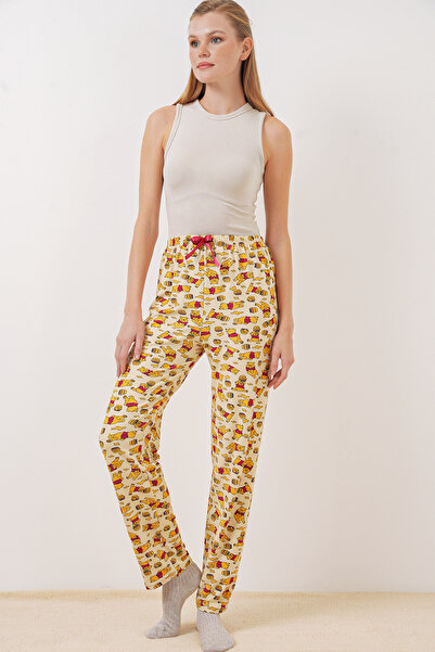 Bigdart 4323 Desenli Pijama Altı - M. Krem
