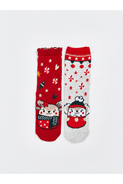 LC Waikiki LCW Kids New Year Themed Girl's Socket Socks 2 Pack