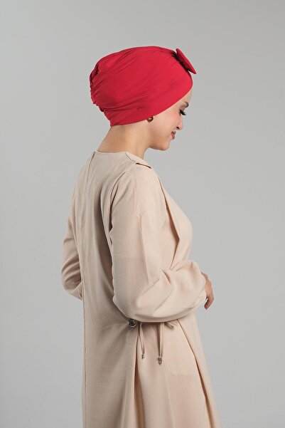 HÜRREM BONE Red Double Sided Bow Detailed Sandy Snap-On 3007B_31