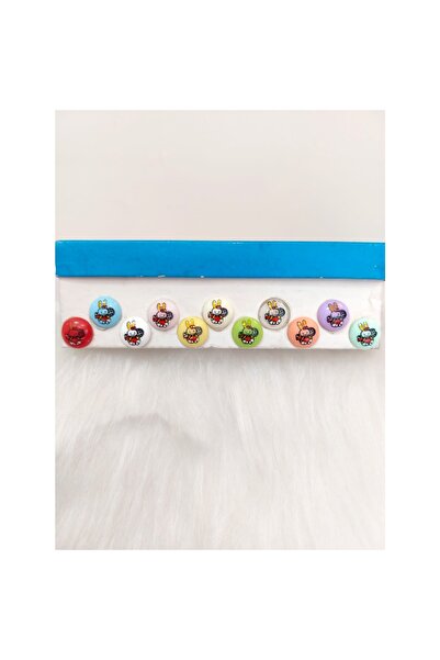 Zedhobi 60 Adet 15 Mm Alttan Dikmeli Renkli Tavşan Desenli Düğme