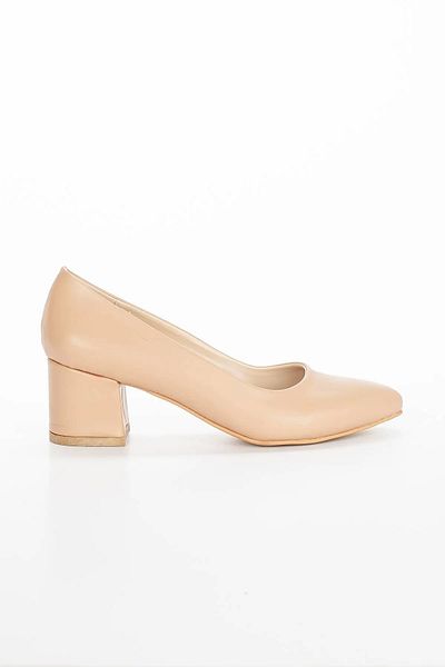 GULT Nude Colored 5 cm Thick Heeled Classic Women's Stiletto