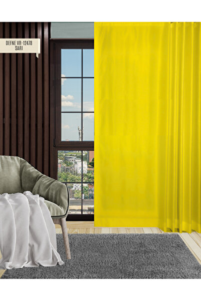 Epay TEK RENK FON PERDE RENKLİ GÜNEŞLİK PERDE TÜL PERDE (PİLESİZ)