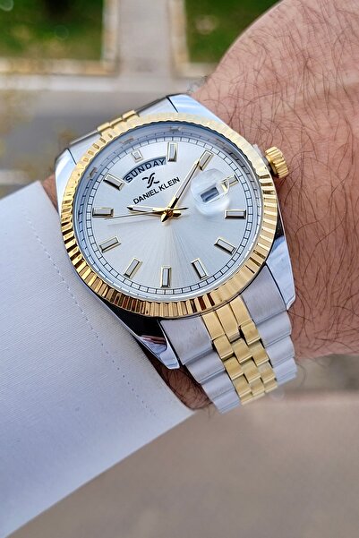 Daniel Klein Gold Gümüş Renk Fonksiyonlu Klipsli Erkek Kol Saati