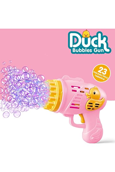 Doğan Oyuncak Dünyası Pilli Ördek Köpük Tabancası - Baloncuk Tabancası - Köpüklü Silah - Baloncuk Oyunu - Pembe