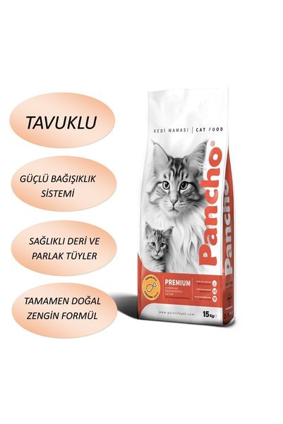 PANCHO Tavuklu Yetişkin Kedi Maması 15 KG