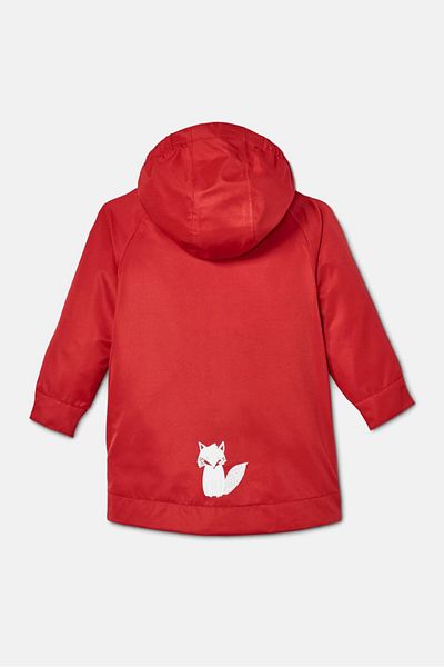 Tchibo Toddler Girl Hooded Long Sleeve Plain Rain Jacket, Red