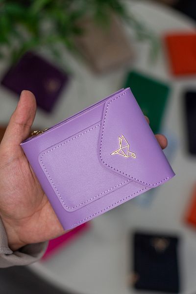 Garbalia Peru Vegan Leather Zippered Lilac Women's Wallet with Coin Compartment and Plenty of Card Holders